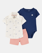 Conjunto de tres piezas con estampado de barco - Carter's