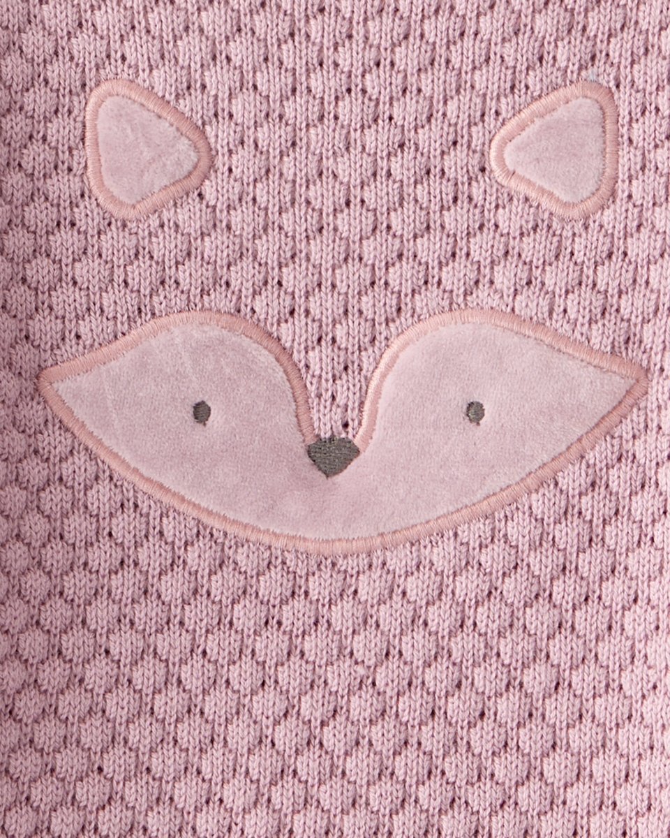 Conjunto dos piezas algodón con cárdigan rosa estampado y pantalón - Carter's