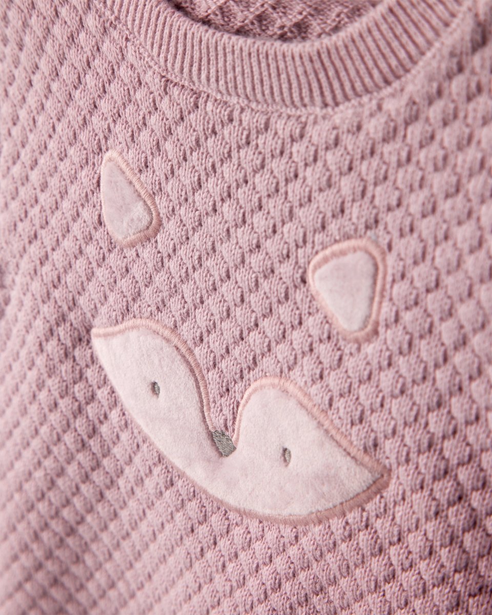 Conjunto dos piezas algodón con cárdigan rosa estampado y pantalón - Carter's