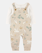 Conjunto dos piezas algodón peto y camiseta diseño aves - Carter's