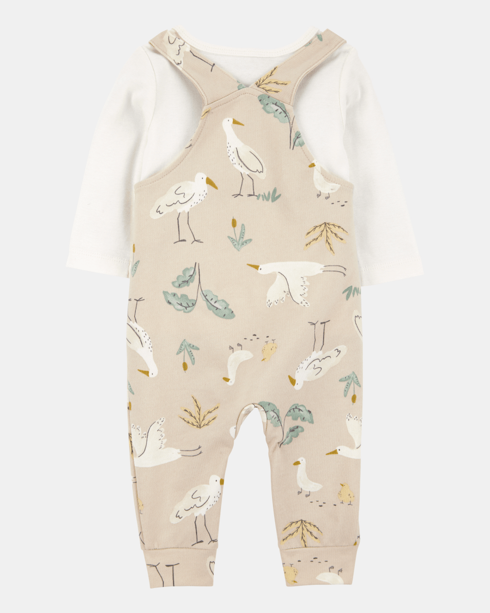 Conjunto dos piezas algodón peto y camiseta diseño aves - Carter's