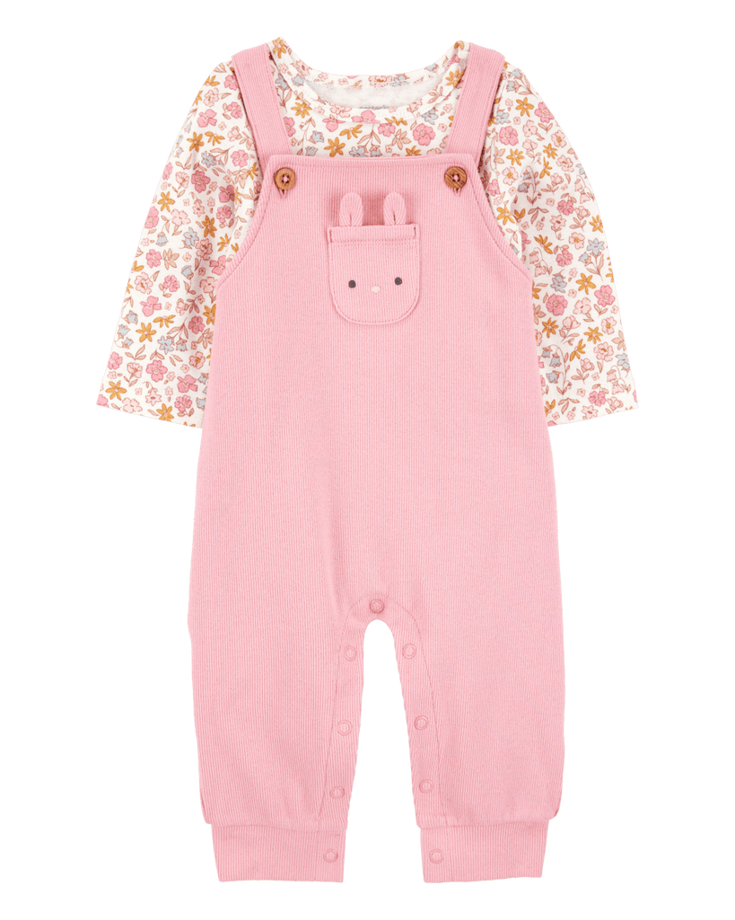 Conjunto dos piezas algodón peto y camiseta diseño conejita - Carter´s