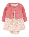 Conjunto dos piezas algodón vestido y chaqueta diseño floral