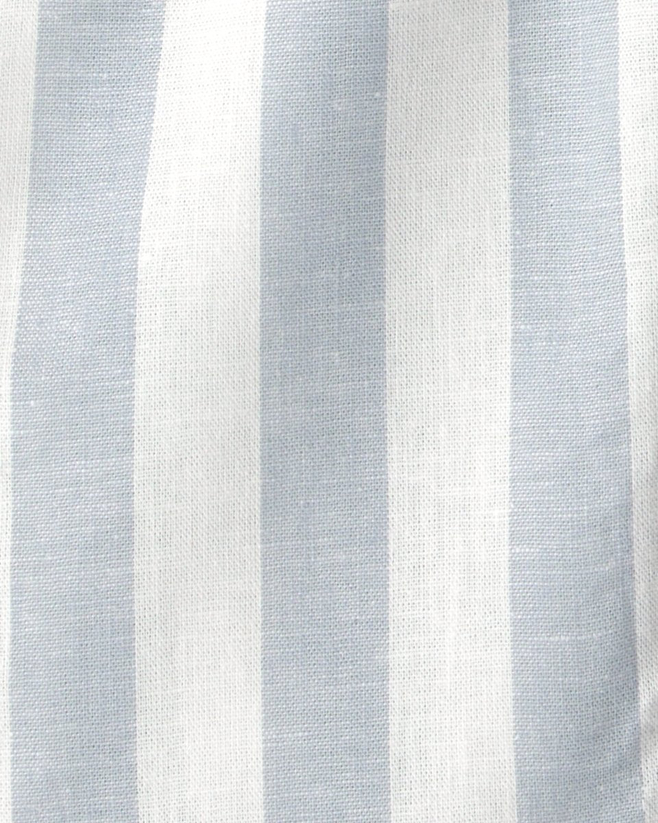 Conjunto dos piezas blusa sin mangas y pantalón de lino, diseño a rayas celeste - Carter's