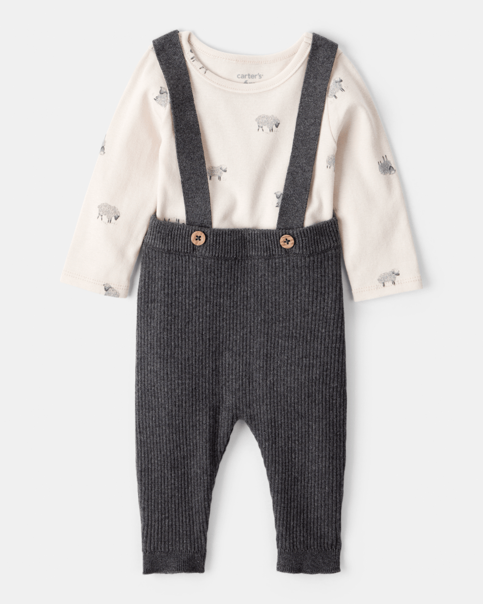 Conjunto dos piezas body algodón y peto estampado de ovejas - Carter's