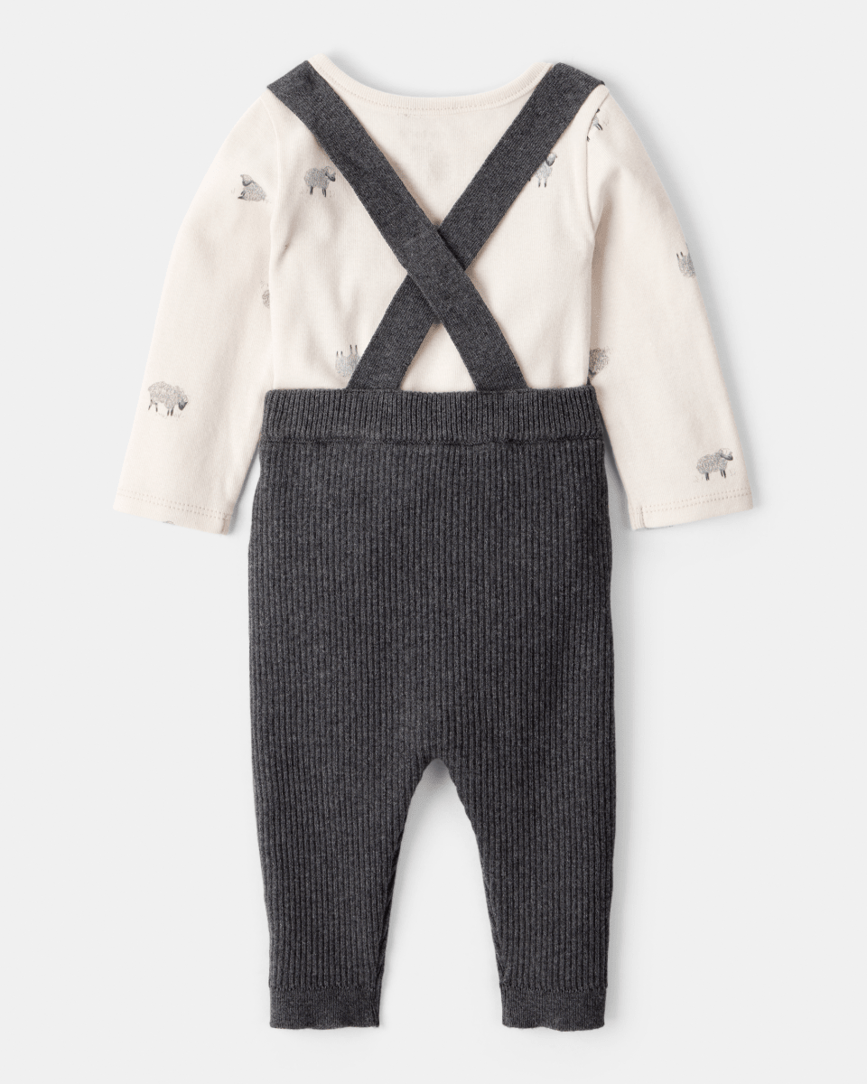 Conjunto dos piezas body algodón y peto estampado de ovejas - Carter's