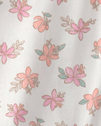 Conjunto dos piezas camisa y pantalón corto de alogdón, diseño floral rosa - Carter's