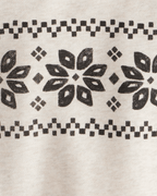 Conjunto dos piezas camiseta estampado Fair Isle y pantalón marfil - Carter's