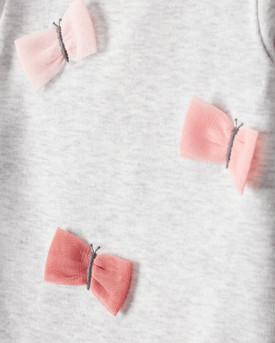 Conjunto dos piezas con body de mariposas y pantalón gris - Carter's