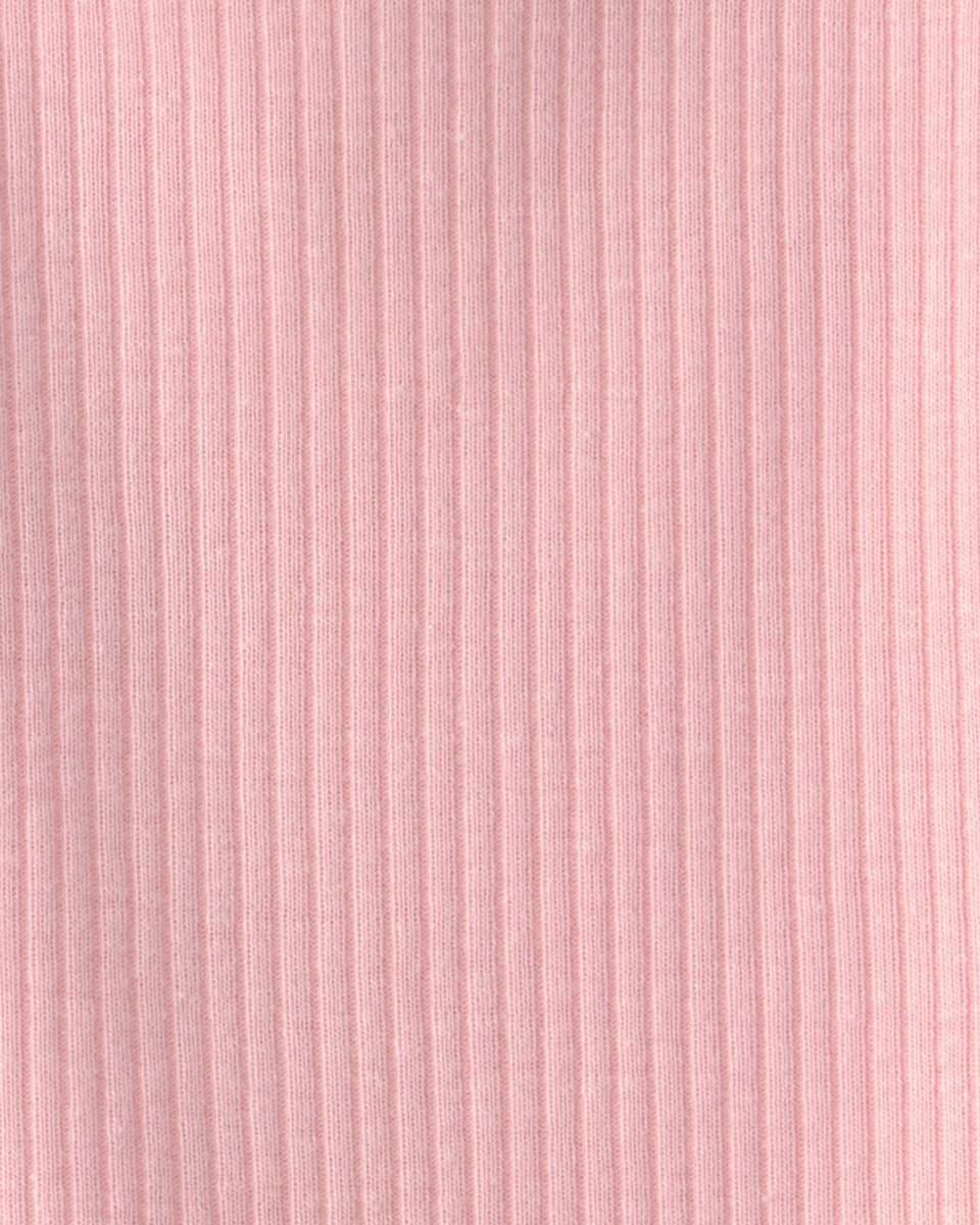 Conjunto dos piezas de algodón con peto corto chambray y camiseta con volantes rosa - Carter's