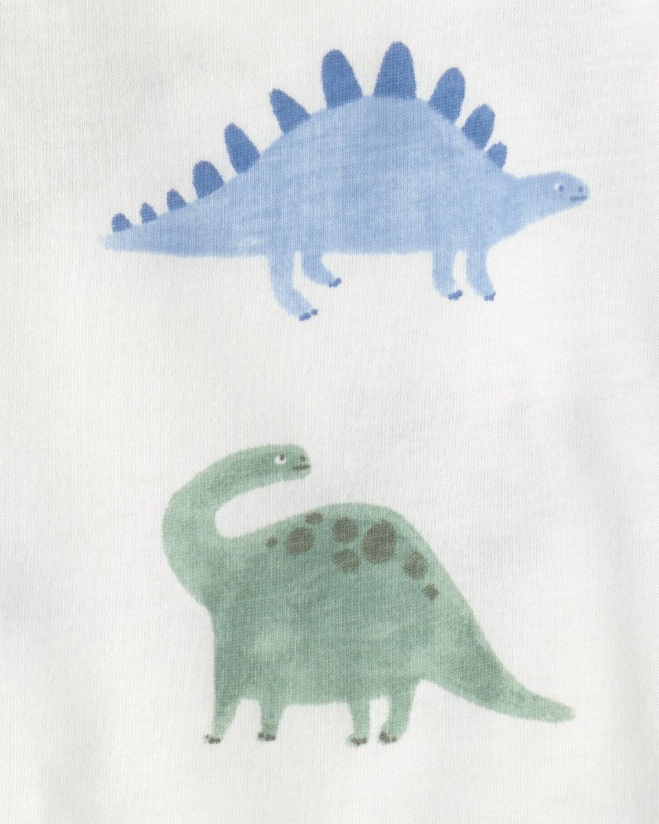 Conjunto dos piezas de algodón con peto corto y camiseta diseño dinosaurio - Carter's