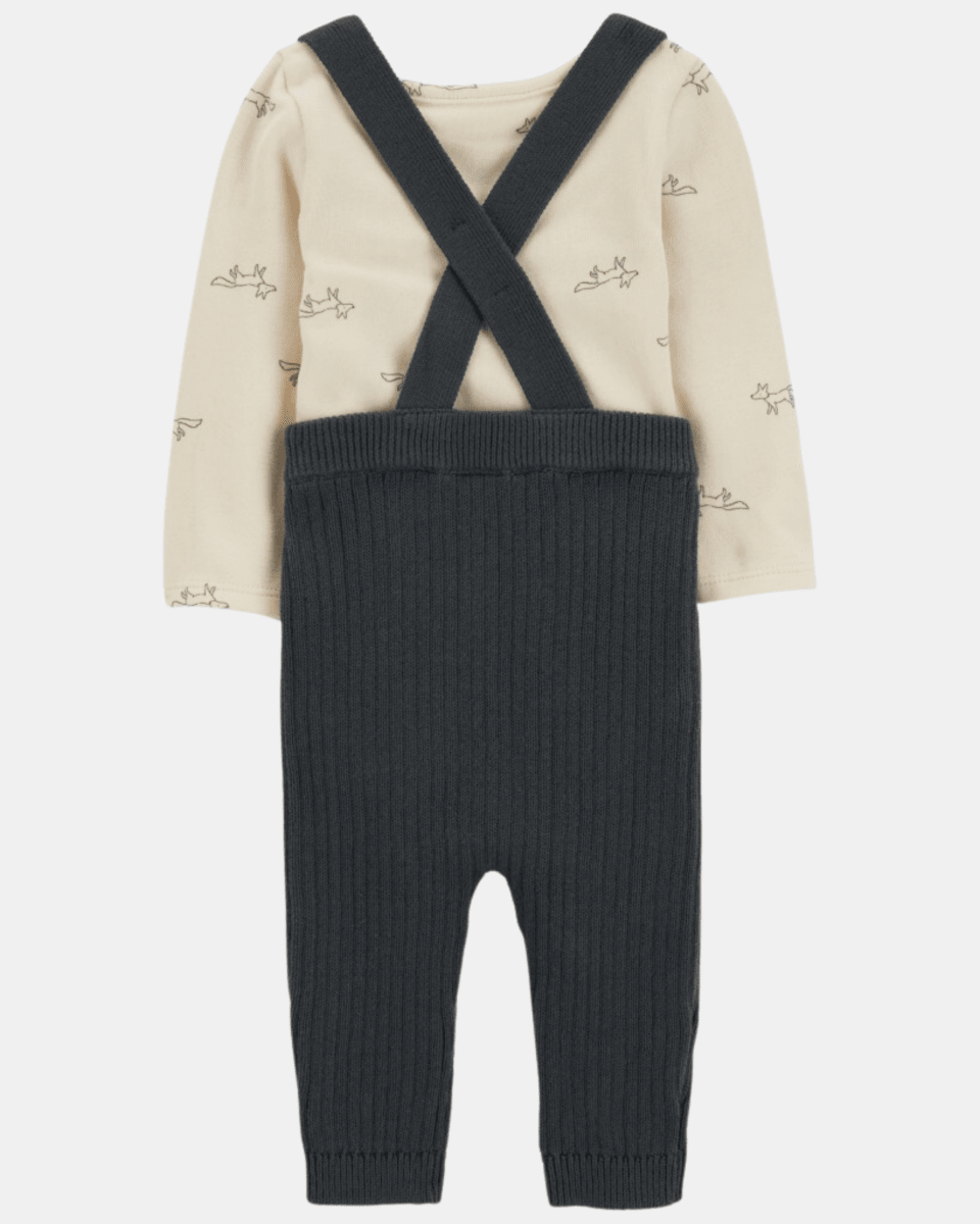 Conjunto dos piezas de algodón, pantalón con tiradores y body - Carter's