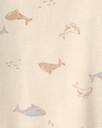 Conjunto dos piezas de algodón peto corto y camiseta, diseño ballena azul - Carter's