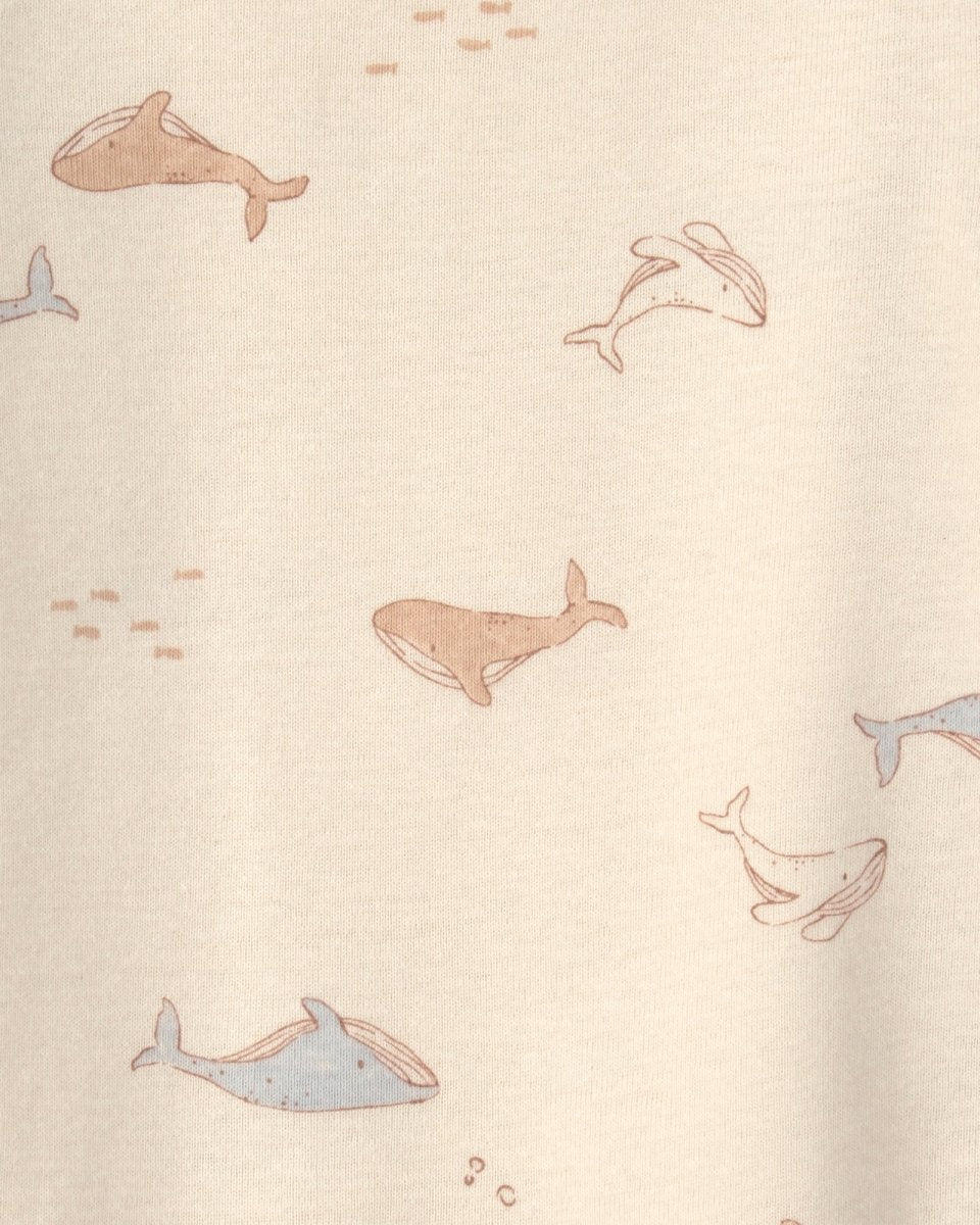 Conjunto dos piezas de algodón peto corto y camiseta, diseño ballena azul - Carter's