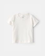 Conjunto dos piezas de lino con peto corto a rayas y camiseta azul - Carter's