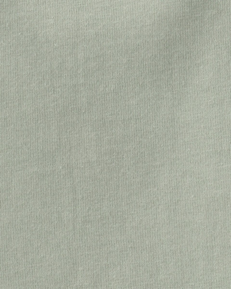 Conjunto dos piezas de lino con peto corto a rayas y camiseta verde - Carter's