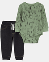 Conjunto de duas peças, calças jeans e body térmico henley
