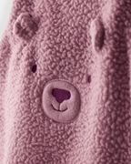 Conjunto dos piezas peto de felpa con oso y camiseta morado - Carter's
