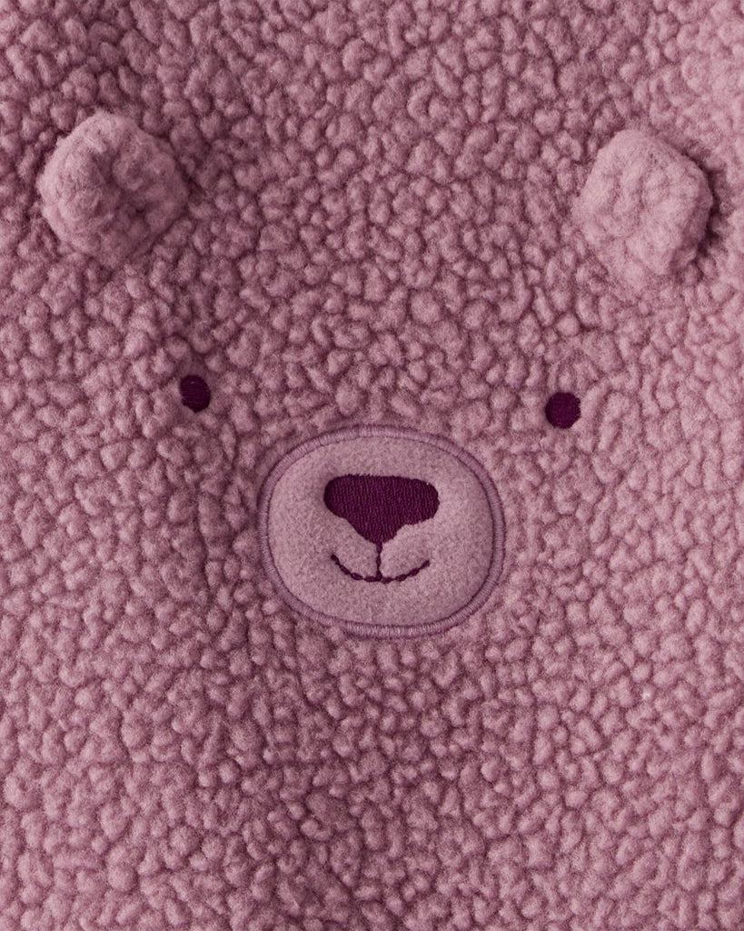 Conjunto dos piezas peto de felpa con oso y camiseta morado - Carter's