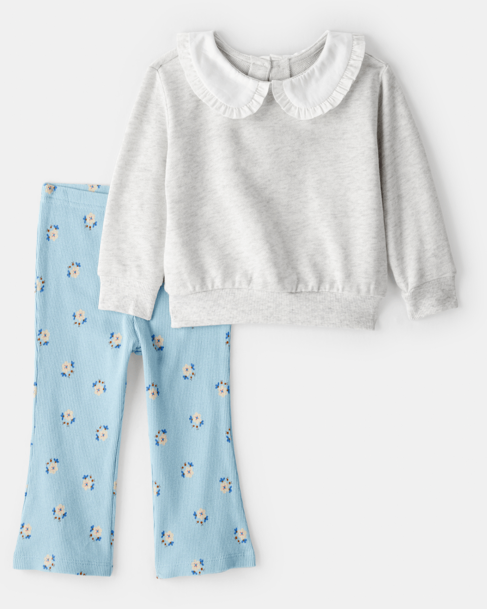 Conjunto sudadera con cuello Peter Pan y leggings acampanados - Carter's