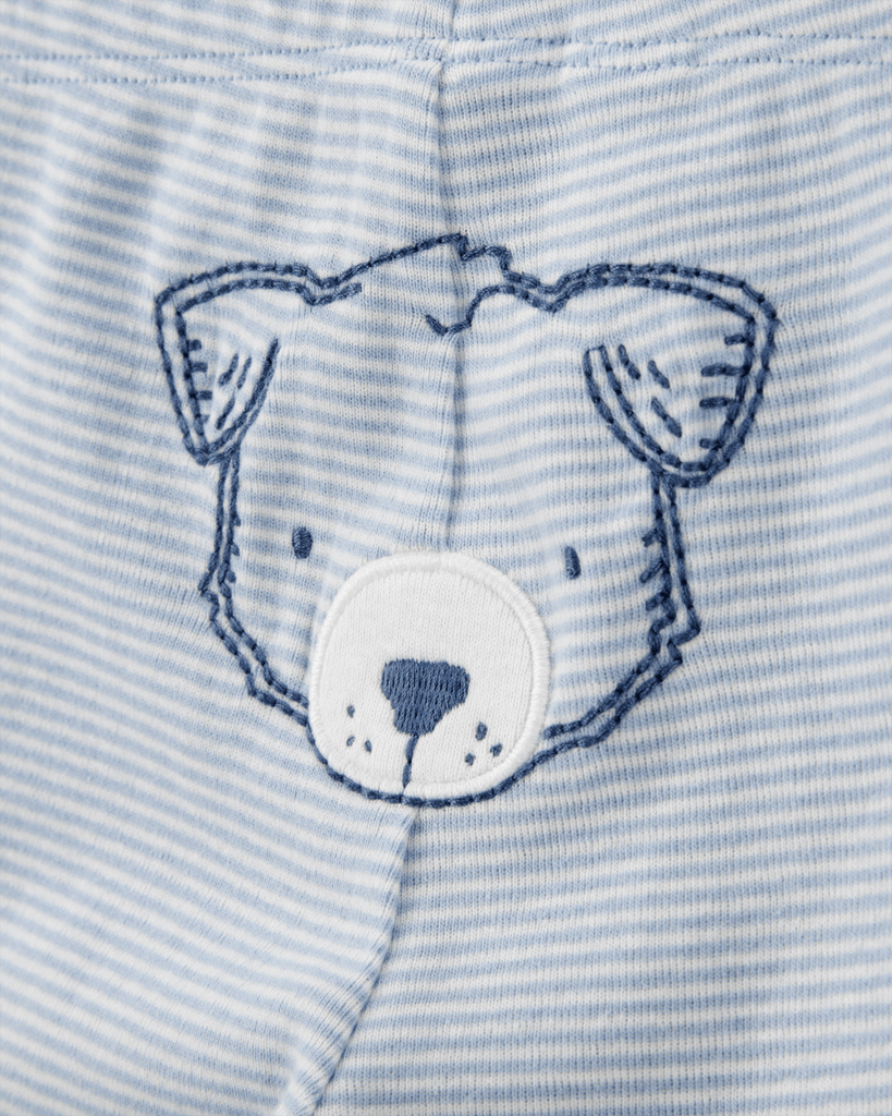 Conjunto tres piezas algodón pantalón y dos bodies azules - Carter´s