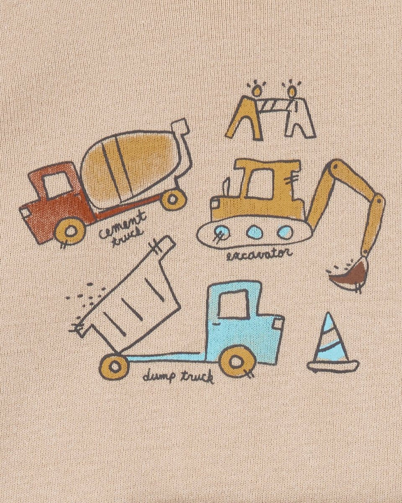 Conjunto tres piezas algodón pantalón y dos bodies diseño constructor - Carter´s