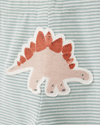 Conjunto tres piezas algodón pantalón y dos bodies diseño dinos - Carter's