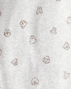 Conjunto tres piezas chaleco con capucha, body estampado perro y pantalón - Carter's