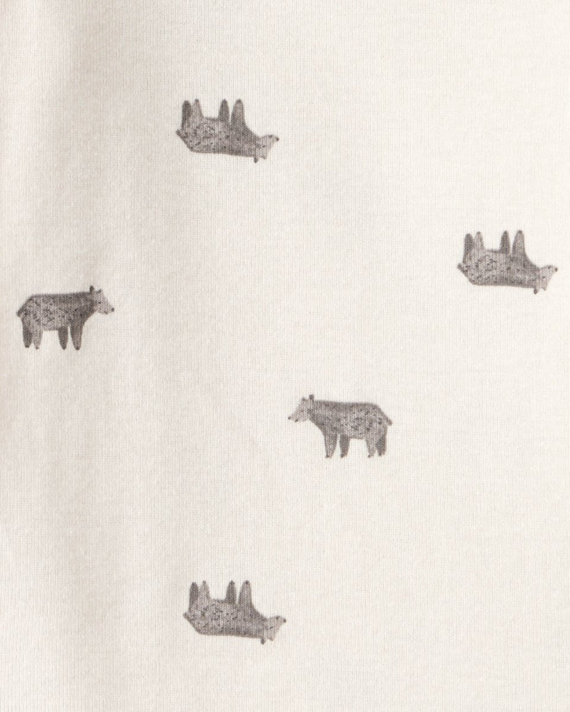 Conjunto tres piezas chaleco con oso, body y pantalón marfil - Carter's