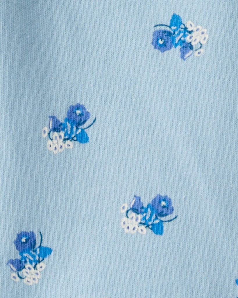 Conjunto tres piezas chaqueta de borreguito, body y pantalón floral azul - Carter's