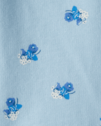 Conjunto tres piezas chaqueta de borreguito, body y pantalón floral azul - Carter's