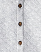 Conjunto tres piezas con cárdigan acolchado, body de rayas y pantalón - Carter's