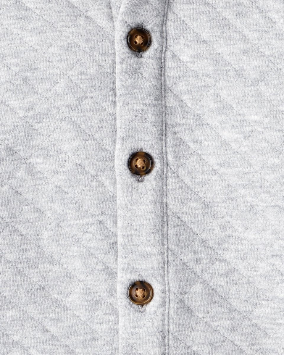 Conjunto tres piezas con cárdigan acolchado, body de rayas y pantalón - Carter's
