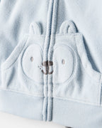 Conjunto tres piezas con cárdigan azul, body estampado y pantalón - Carter's