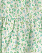 Conjunto tres piezas de algodón camiseta estampada, body y cubrepañal diseño floral - Carter's