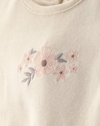 Conjunto tres piezas de algodón con blusa, body y cubrepañal diseño floral marrón - Carter's