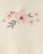 Conjunto tres piezas de algodón con blusa, body y cubrepañal diseño floral marrón - Carter's