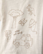 Conjunto tres piezas de algodón con camiseta, body y pantalón corto con diseño “Into the Wild” - Carter's