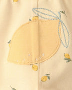 Conjunto tres piezas de algodón con dos bodies y pantalón, diseño limones - Carter's