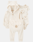 Conjunto tres piezas de chaqueta, pantalón y body corto, diseño koala - Carter's