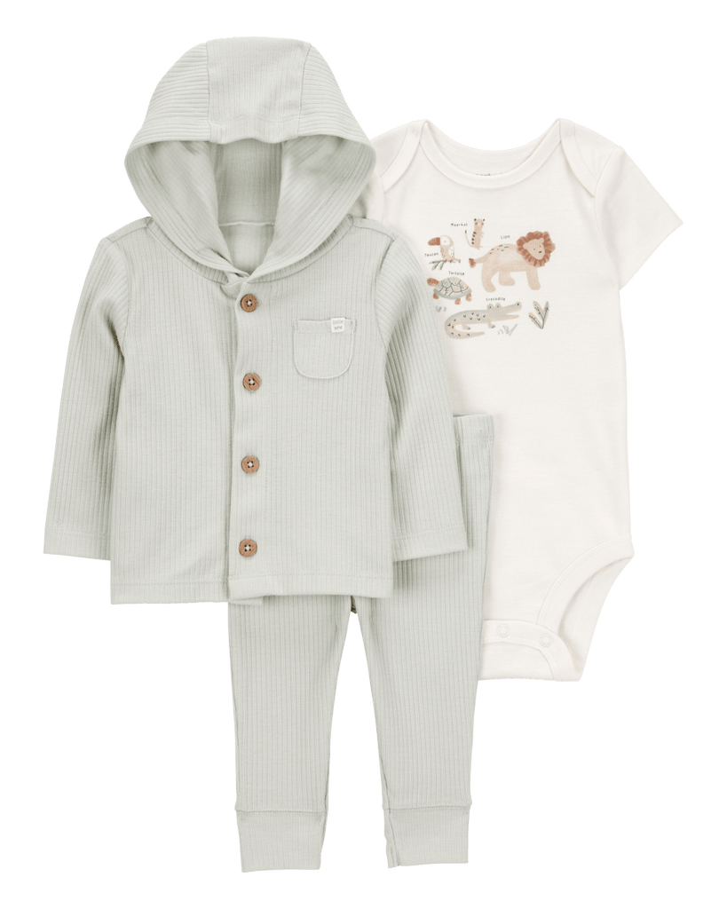 Conjunto tres piezas pantalón body y chaqueta diseño león - Carter´s