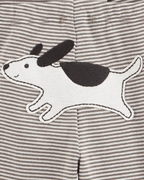 Conjunto tres piezas pantalón y dos bodies diseño de perro - Carter's