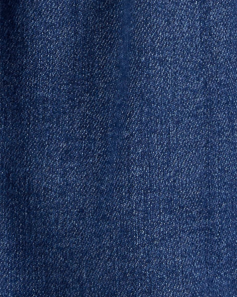 Conjunto tres piezas, vestido peto jean, camiseta y medias de algodón - Carter's