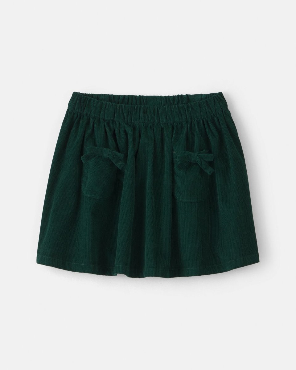 Falda pantalón de pana con bolsillos de lazo, verde - Carter's