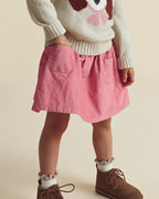 Falda pantalón de pana evasé con lazo, rosa - Carter's