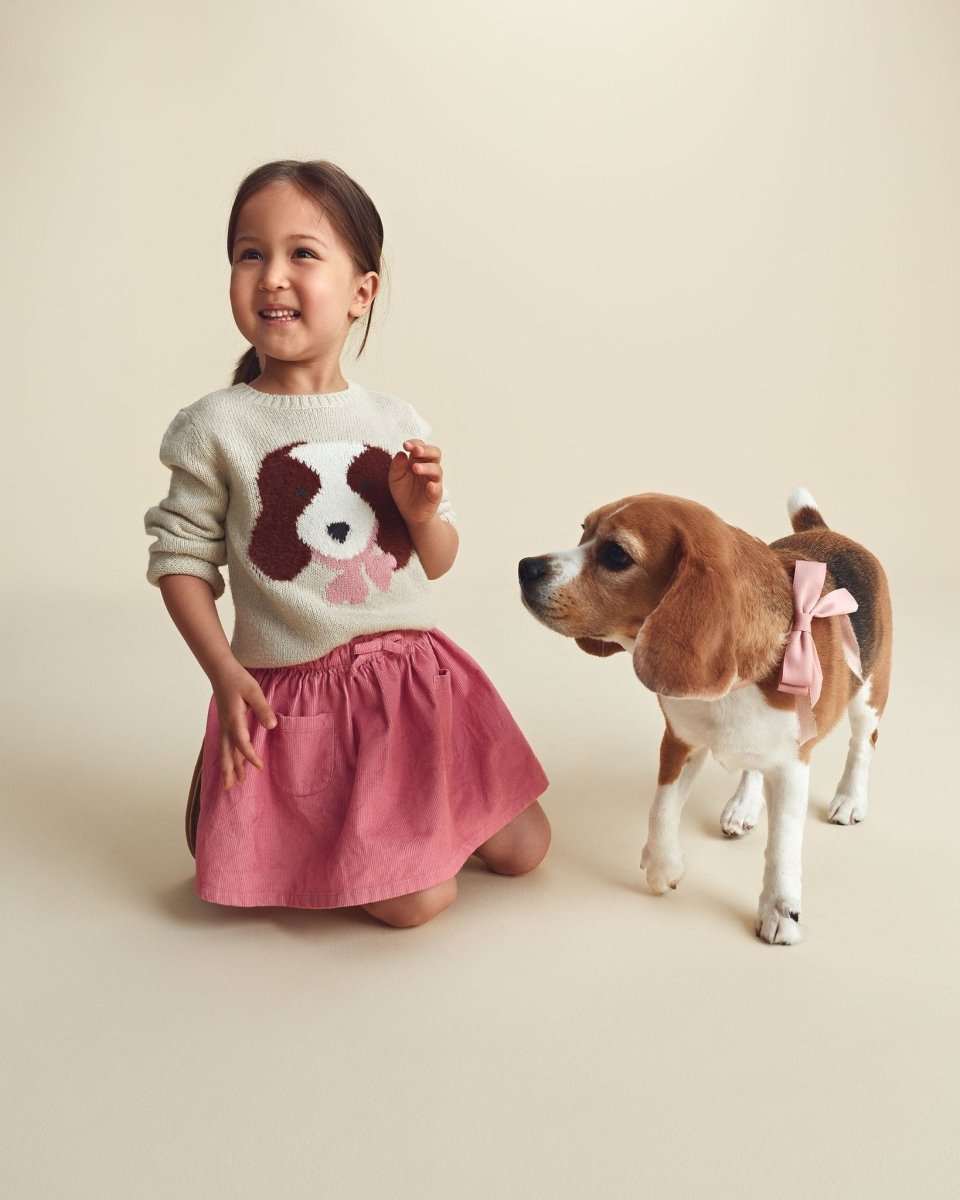 Falda pantalón de pana evasé con lazo, rosa - Carter's