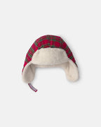 Gorro con orejeras de franela a cuadros rojos, forrado - Carter's