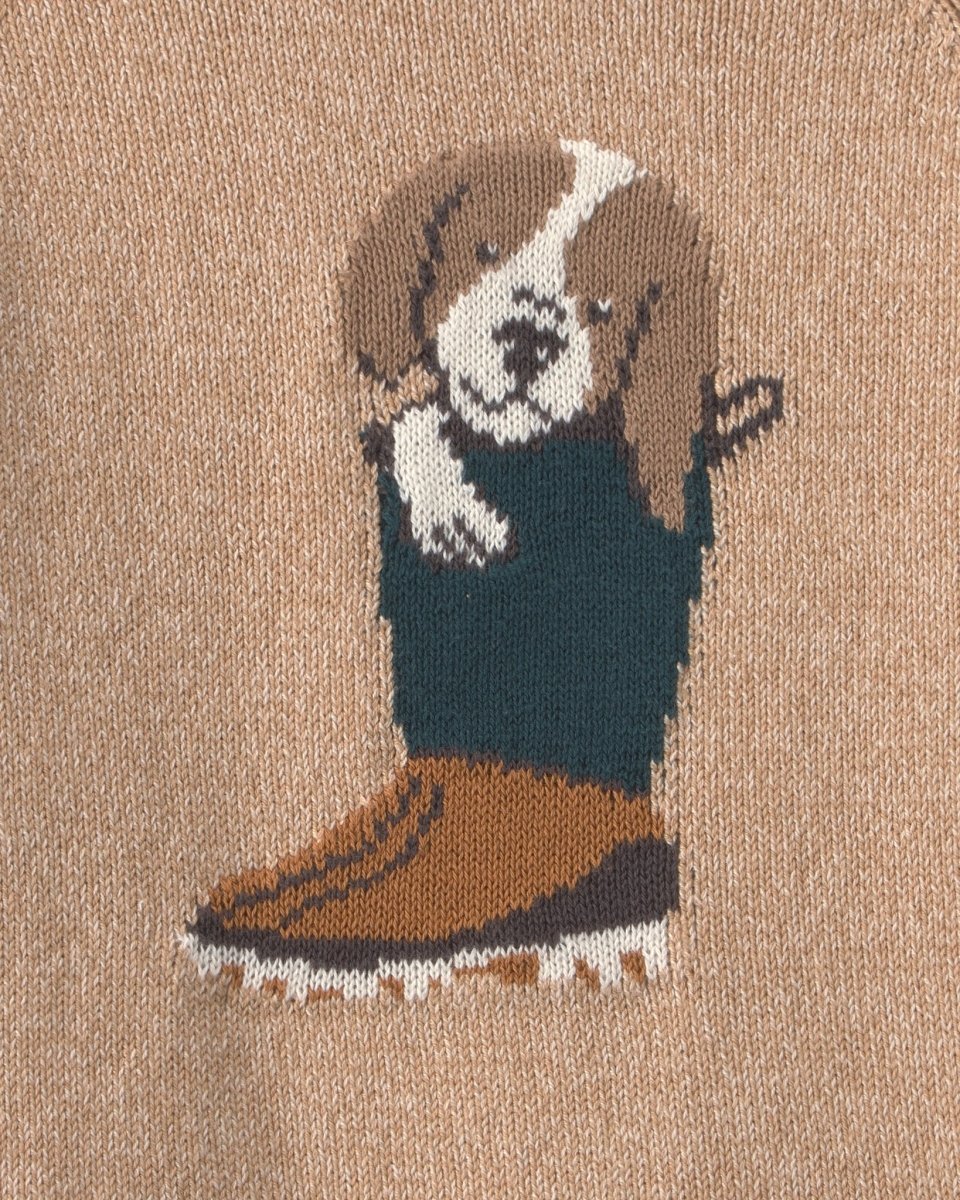 Jersey de algodón con perro en intarsia, marrón - Carter's