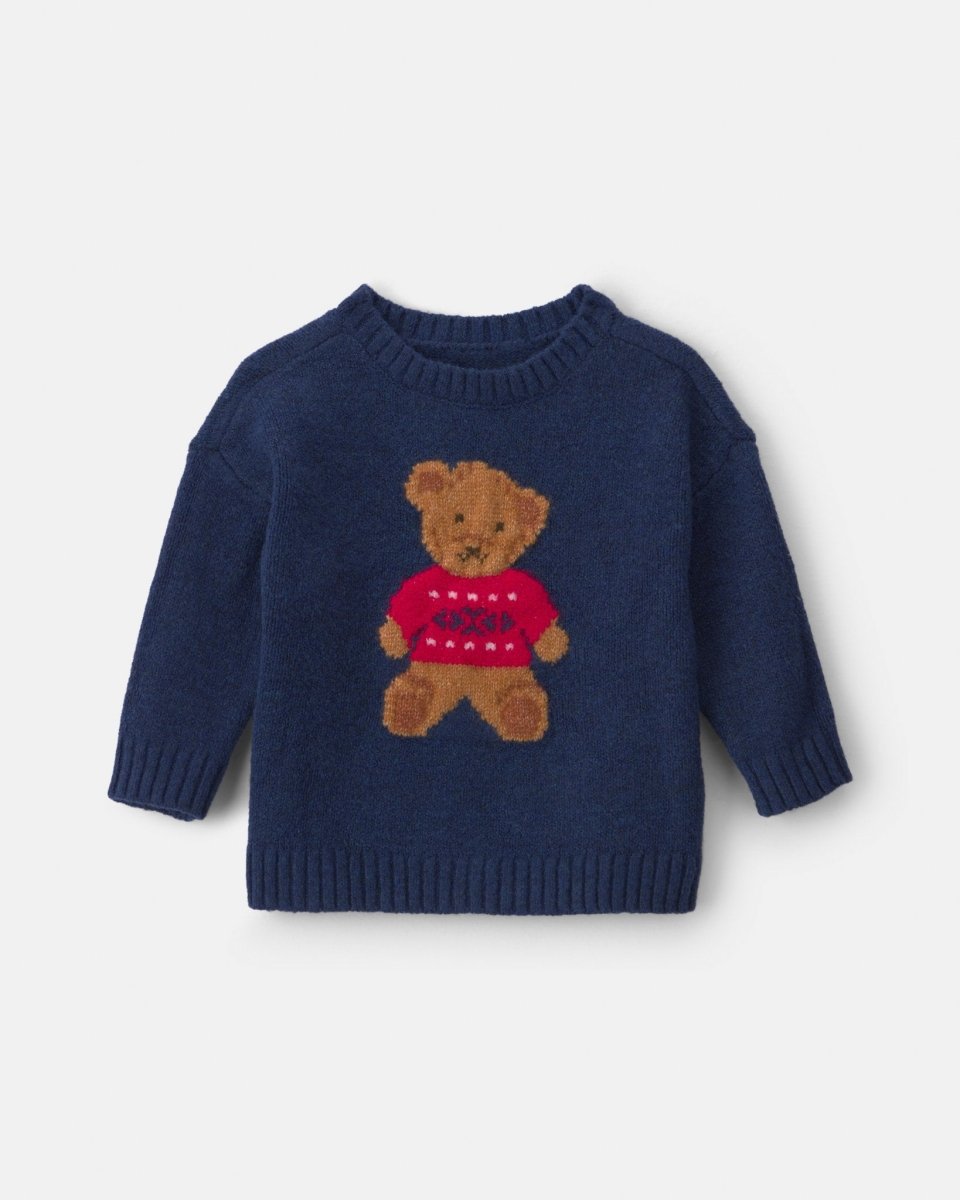 Jersey de punto con gráfico de oso, azul marino - Carter's