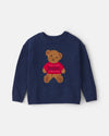 Jersey de punto con oso en intarsia, azul marino